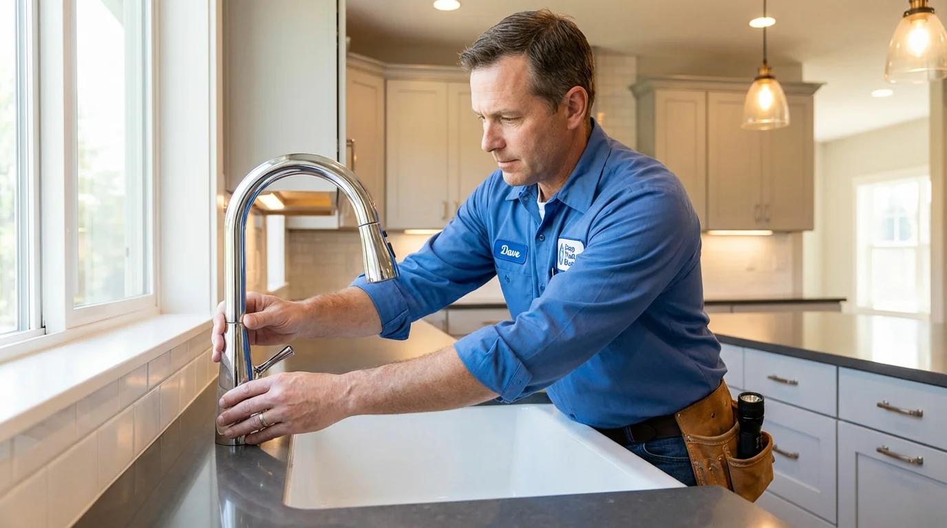Kitchen faucet installation by Johns Plumbing LLC in Gibsonville